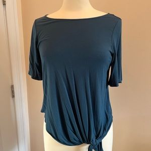 Women’s Loft Knot Tie Blouse, Dark Teal, Size Small